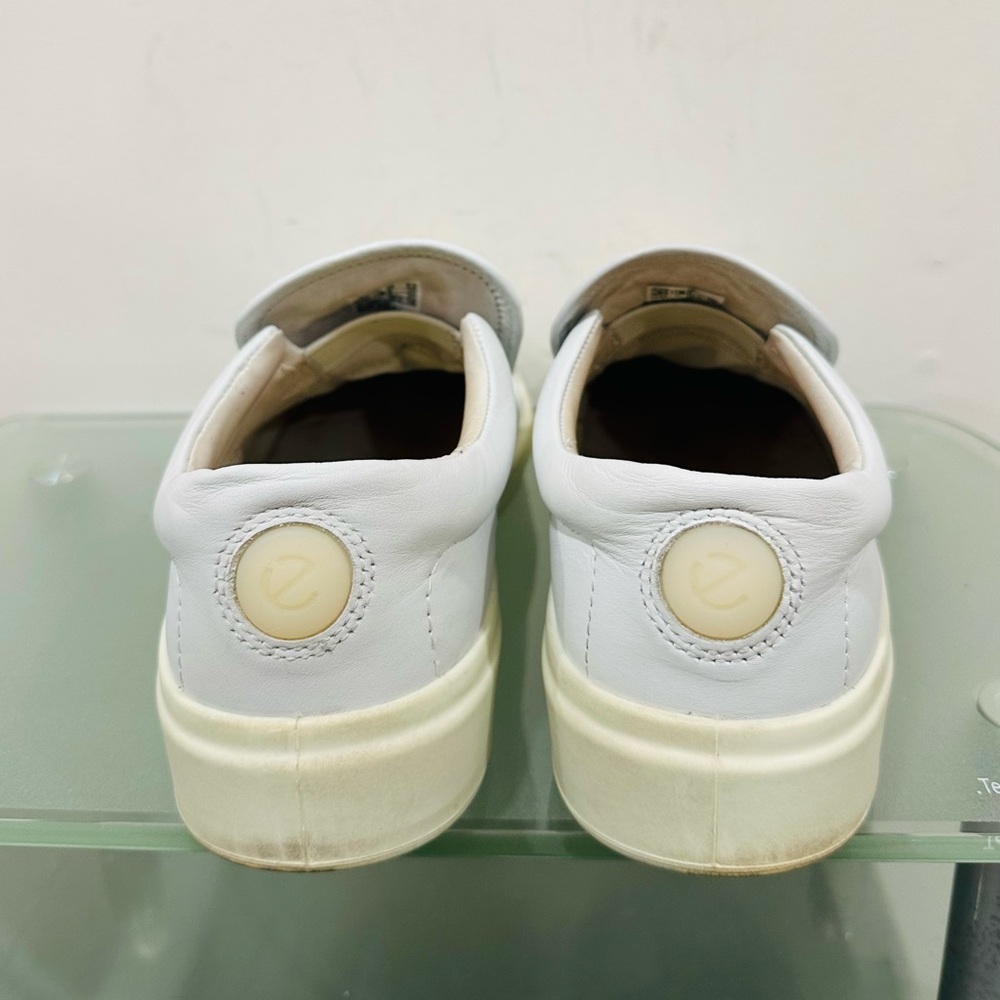 Ecco Women’s White Slip One Sneakers‎ Size 39/ US 8,5 Soft - Picture 6 of 11